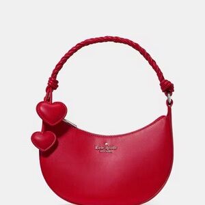 Kate Spade Nova Cherry Red Heart Charm braided handle  Bag